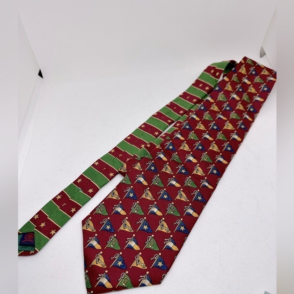 Tommy Hilfiger RARE Double Pattern Silk Tie - Flags Stars